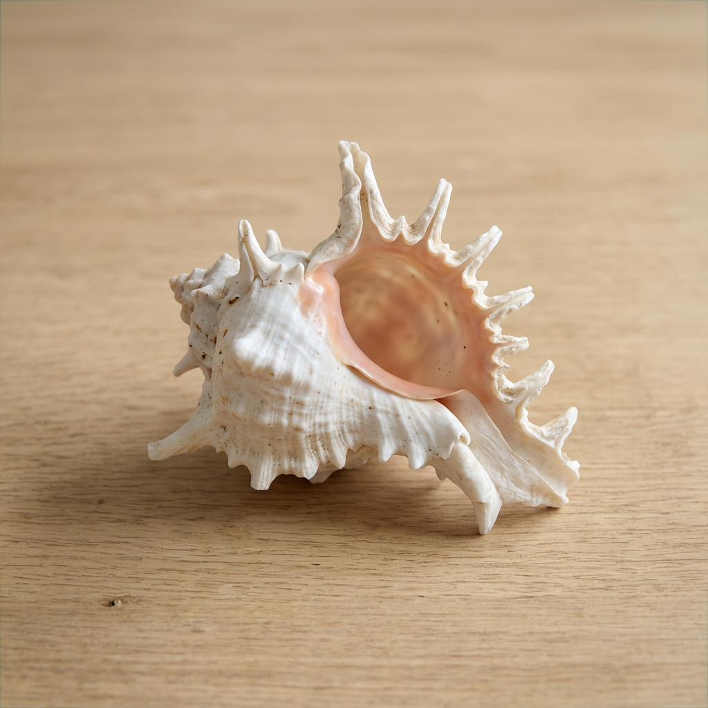 Shell on a wooden surface