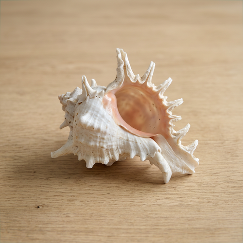 Shell on a wooden surface