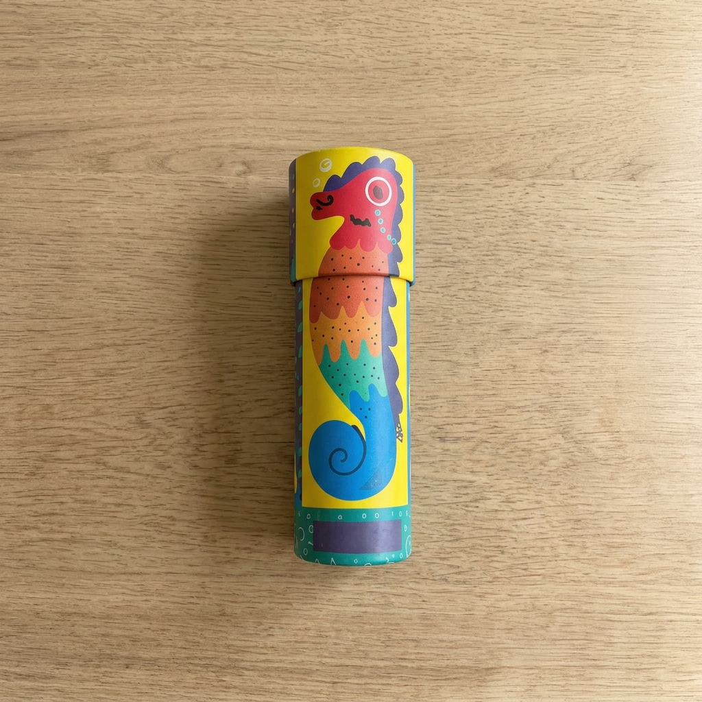 Sea creature mix-and-match kaleidoscope included in the Mycelium Experience Kit