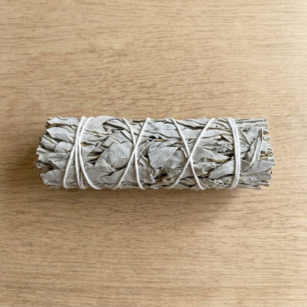 Hand-harvested organic white sage smudge bundle from Southern California included in the Mycelium Experience Kit